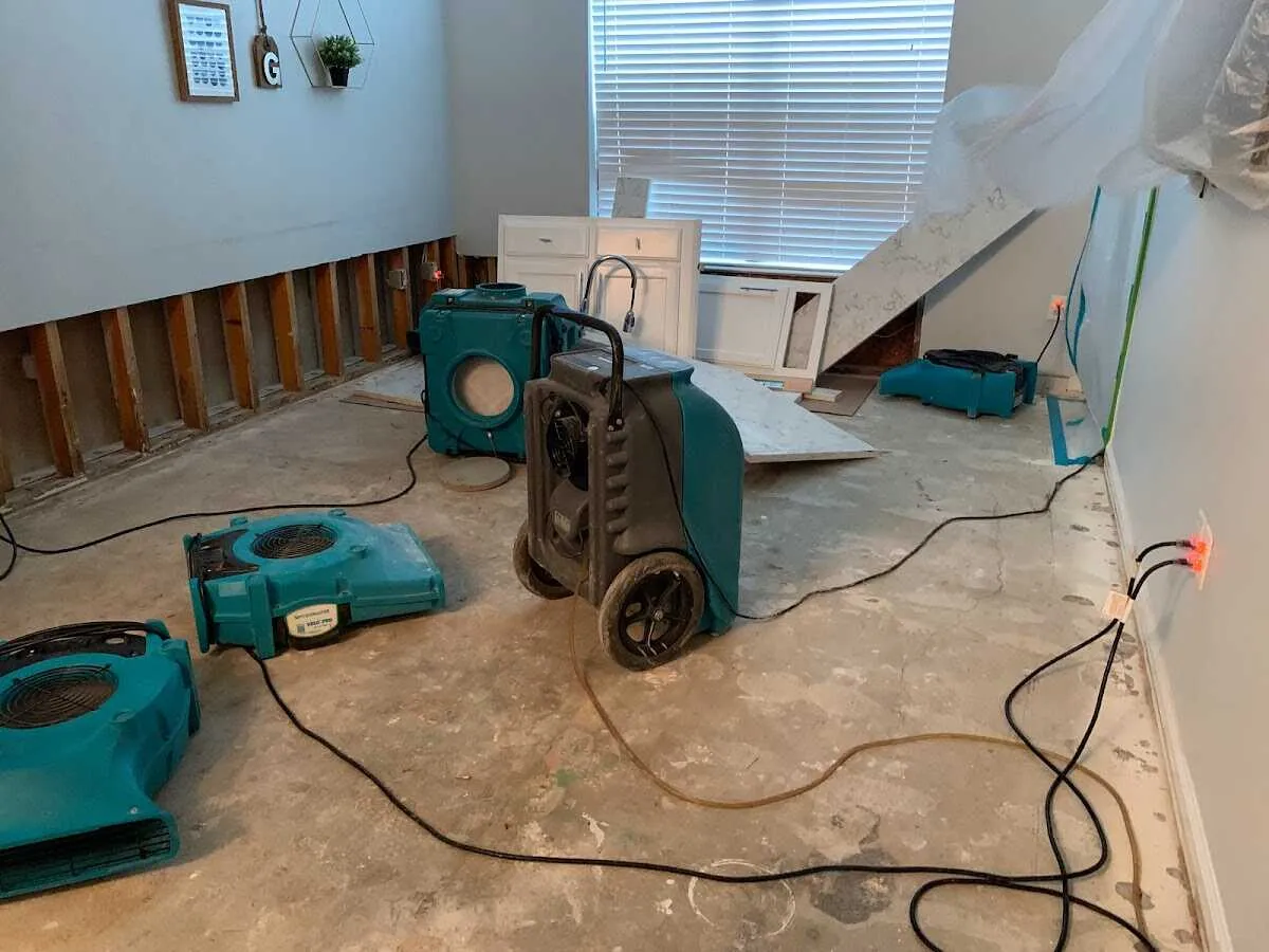 Dehumidifier in flood-cut room for Water Extraction & Removal in Edgewood